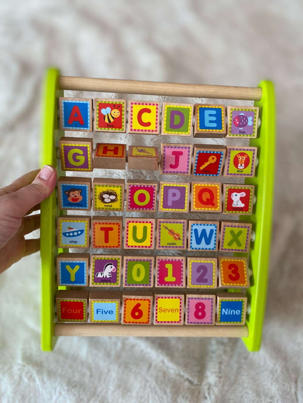Fat Brain Toys Alpha-Abacus solid-wood learning toy